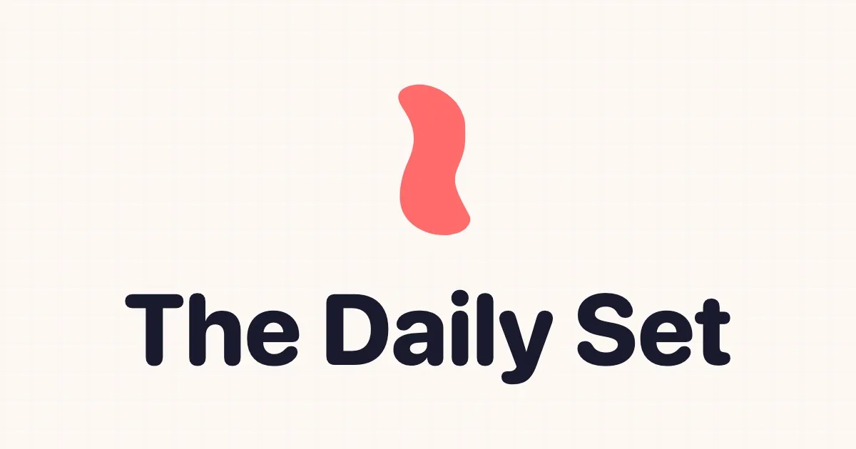 The Daily Set board with twelve cards of coloured shapes