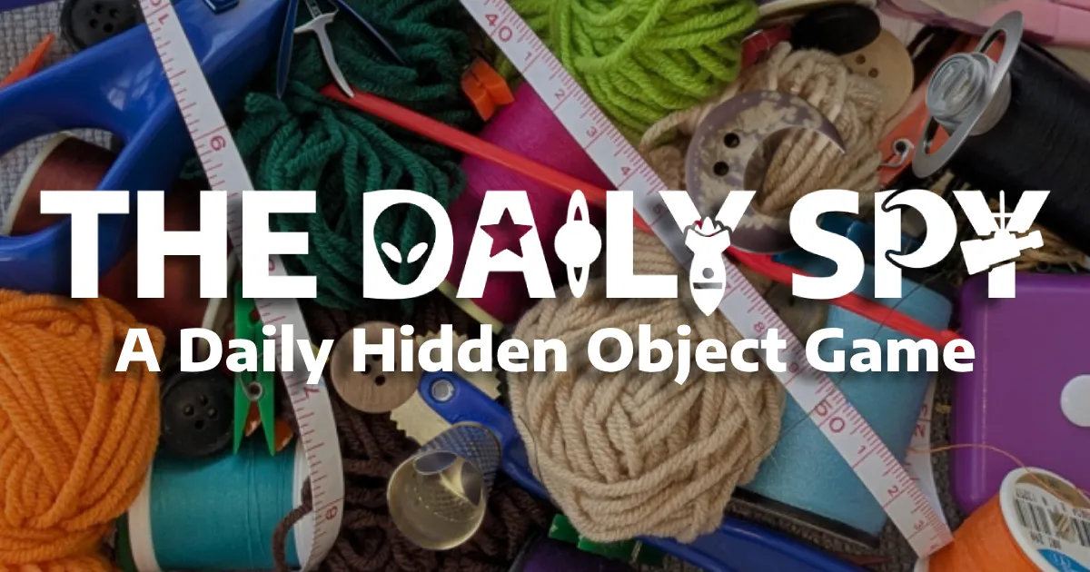 The Daily Spy title over the craft supplies picture, with an alien, star, planet and rocket hidden in the letters