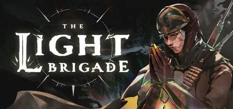 The Light Brigade key art from its Steam page: a hooded soldier with a rifle praying beside the game's title