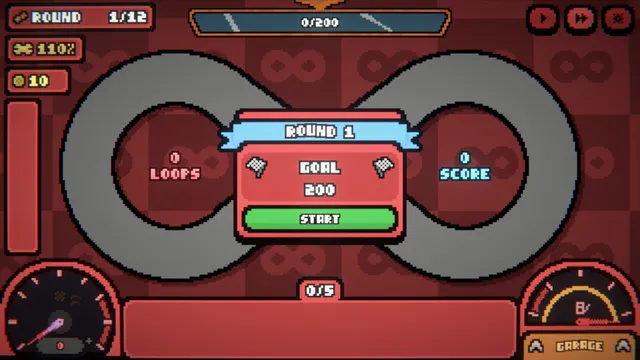 The Loopler: a slot car on a looping track with cards beneath