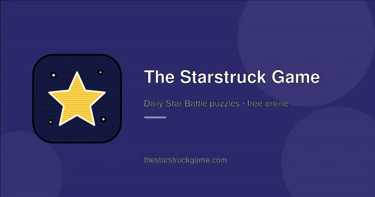 The Starstruck Game share card: its icon of a gold star on a navy tile beside the name The Starstruck Game and the line Daily Star Battle puzzles, free online