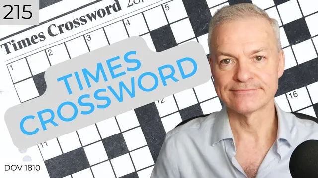 A printed Times Crossword grid behind a solver, from a Dweebovision video working through the Times Cryptic of 15 September 2026