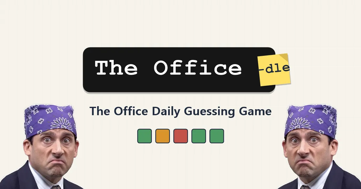 TheOfficedle share art: The Office -dle logo with a sticky note, the line The Office Daily Guessing Game and a row of coloured result squares