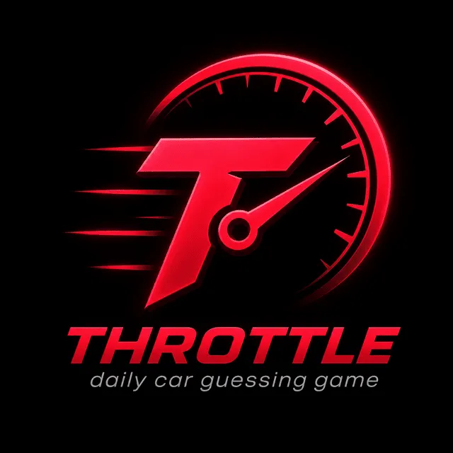 Throttle logo: a red T over a speedometer dial with the words Throttle, daily car guessing game