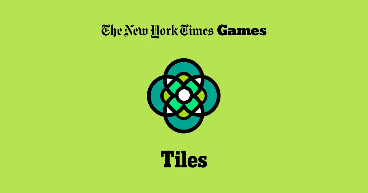 The Tiles logo, four overlapping green circles, under The New York Times Games logo
