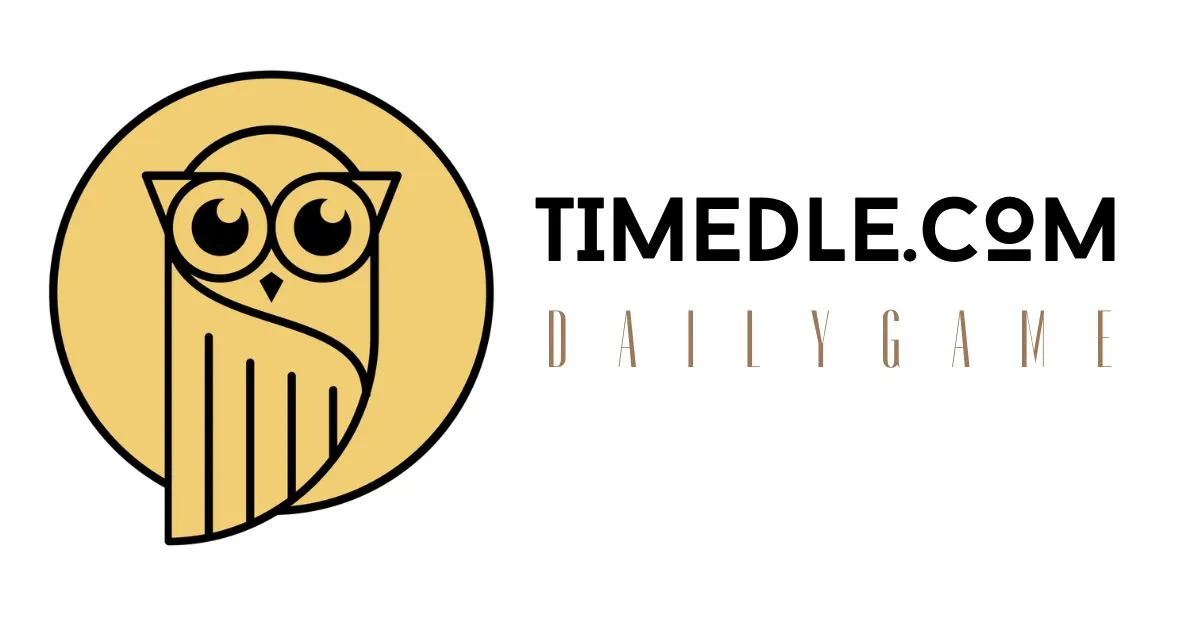 Timedle logo: a yellow owl in round glasses beside the words Timedle.com Daily Game