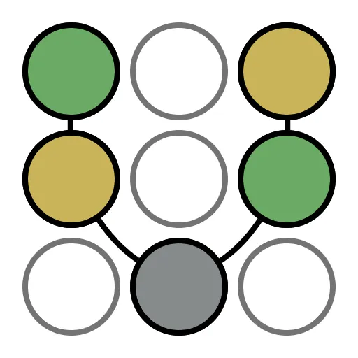 The Unlockle icon: a 3x3 grid of dots with a five-dot pattern coloured green, yellow and grey