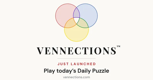 The Vennections card: three overlapping circles above the title and Play today's Daily Puzzle