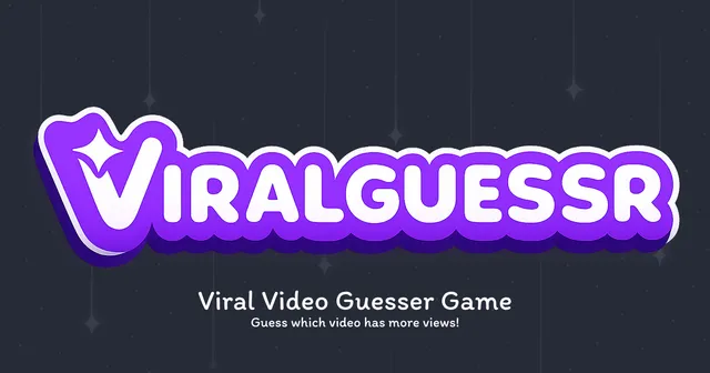 The ViralGuessr logo with the line Viral Video Guesser Game, guess which video has more views