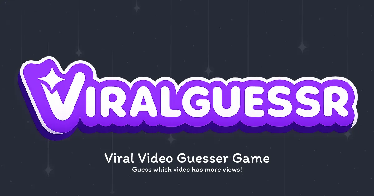 The ViralGuessr logo with the line Viral Video Guesser Game, guess which video has more views