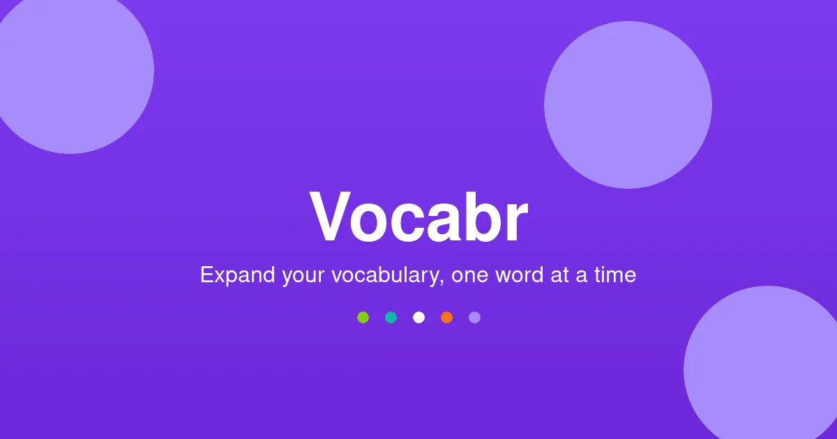 Vocabr share card on purple: Expand your vocabulary, one word at a time