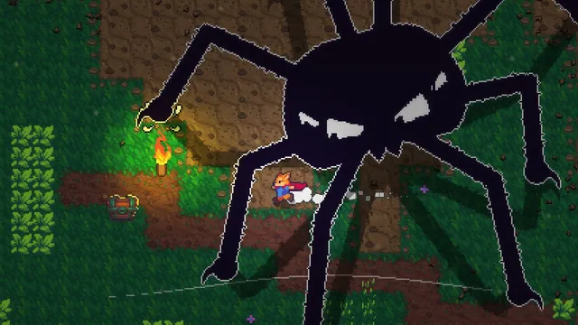 Wally and the FANTASTIC PREDATORS screenshot of the fox fighting in a dungeon room