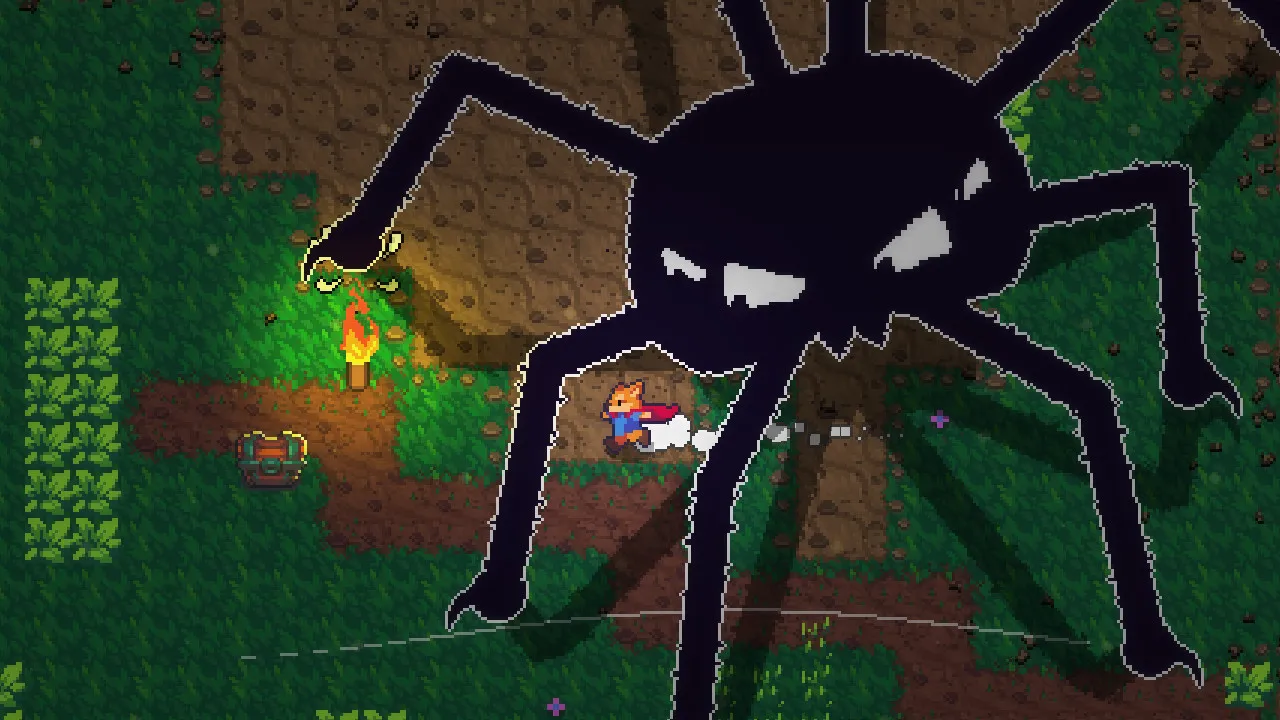 Wally and the FANTASTIC PREDATORS screenshot of the fox fighting in a dungeon room
