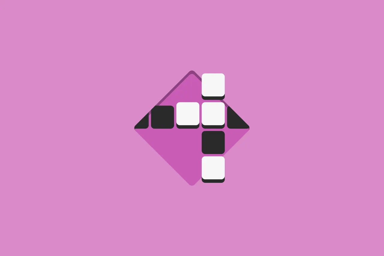 The Washington Post crossword icon, white and black crossword squares on a pink diamond