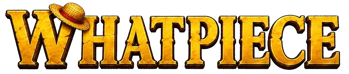 The WhatPiece wordmark in gold letters with a straw hat on the W