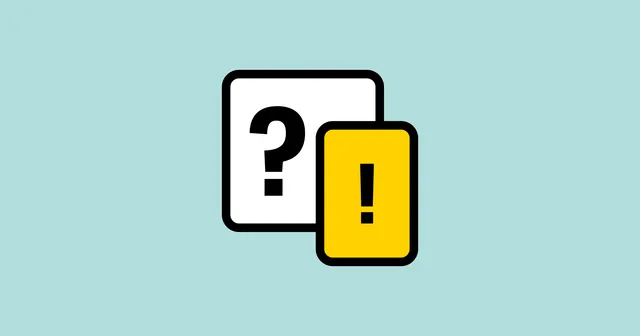 ZEIT quiz share image: a question mark card and an exclamation mark card