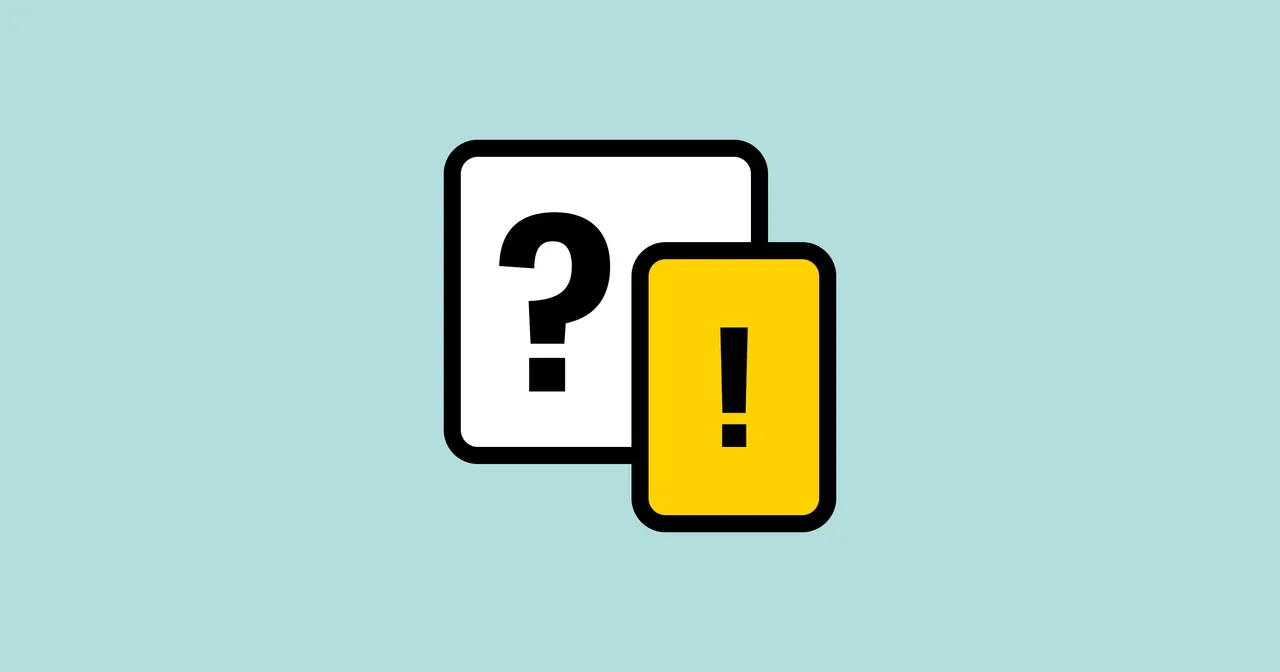 ZEIT quiz share image: a question mark card and an exclamation mark card