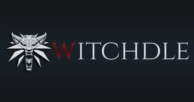 Witchdle's share art: the Witcher wolf medallion beside the name WITCHDLE on a dark background