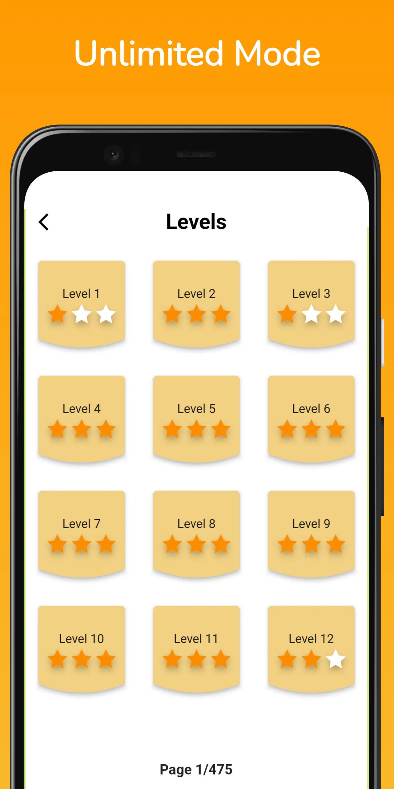 Word of The Day unlimited mode level select with star ratings