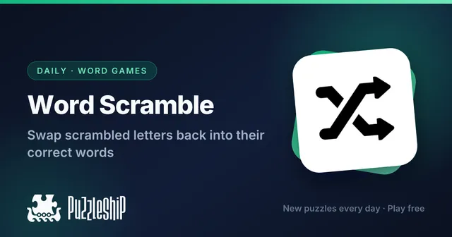 Word Scramble daily puzzles on Puzzleship