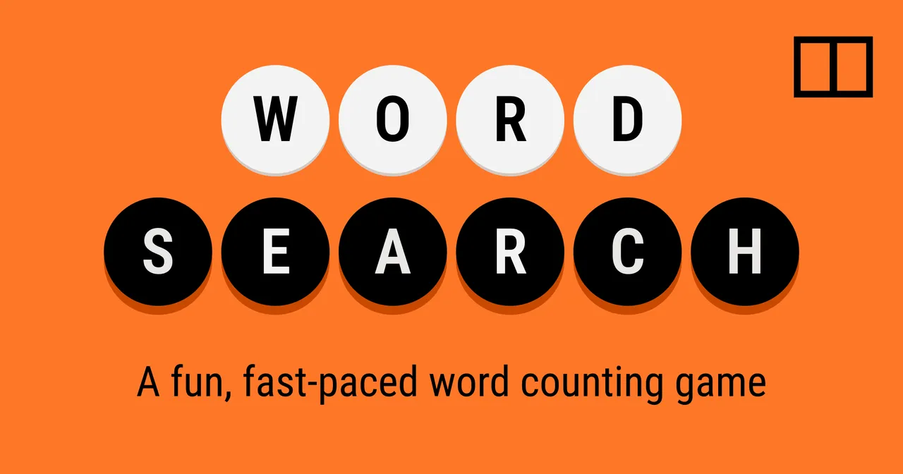The SCMP Word Search game logo: the words WORD SEARCH on round letter tiles on orange.