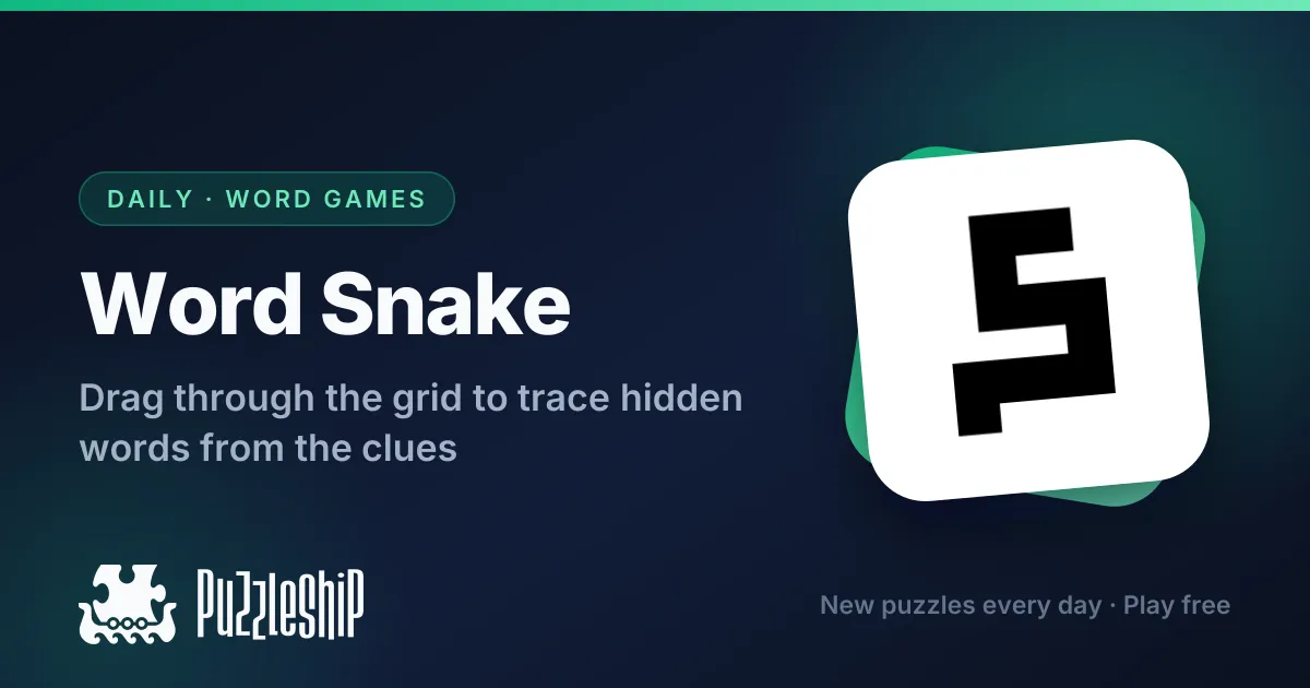 Word Snake daily puzzles on Puzzleship