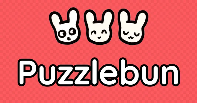 The Puzzlebun share card: three cartoon bunny faces above the name