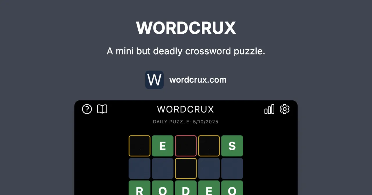 The Wordcrux card: A mini but deadly crossword puzzle, with a daily puzzle grid