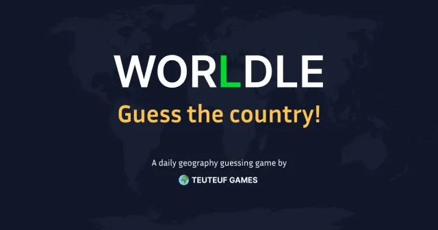 Worldle share image with a country outline to guess