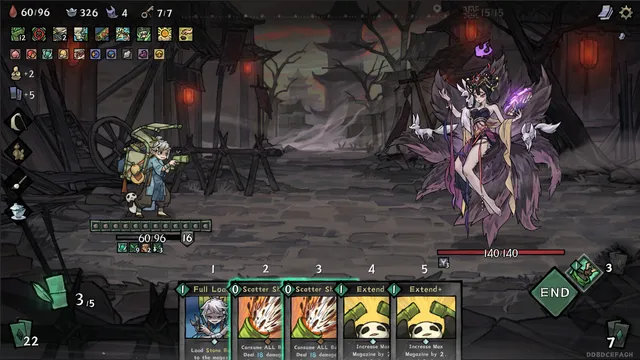 Yao-Guai Hunter screenshot of a card battle against a folklore monster