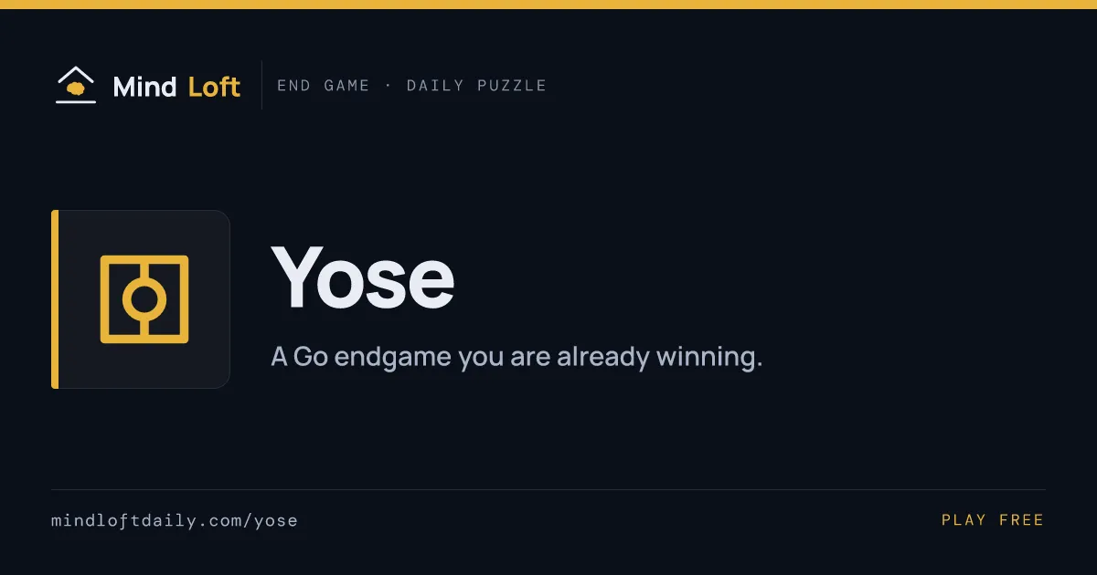Yose title card from Mind Loft, with the game's icon, name and a one-line description