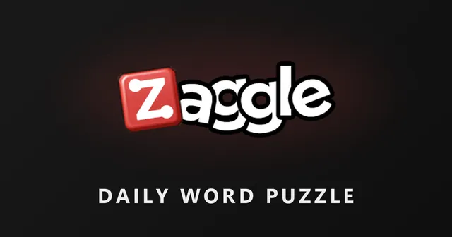 Zaggle logo, a red Z tile followed by aggle in white, above the words Daily Word Puzzle on a dark background
