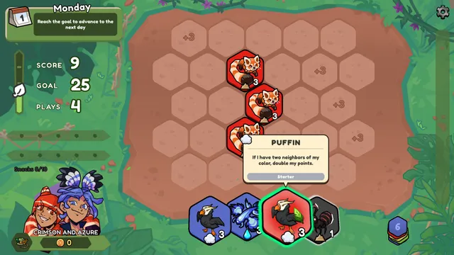 Zoominoes: animal tiles placed on a zoo board with scores