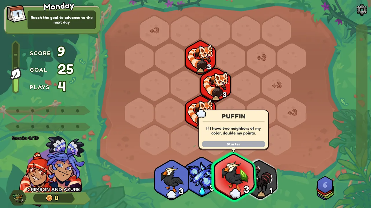 Zoominoes: animal tiles placed on a zoo board with scores